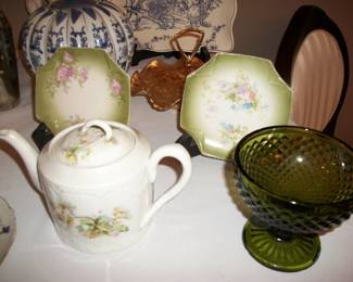 Vintage Indiana Glass /  Kuznetsov Russian Porcelain