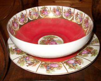 JKW  Western Germany Porcelain Bowl and Plate