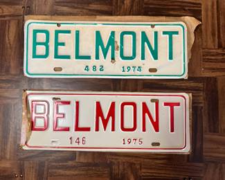 1970's Belmont License Plates