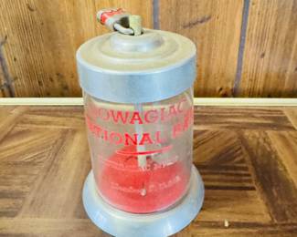 Vintage Powagiac National Bank, Indiana Glass