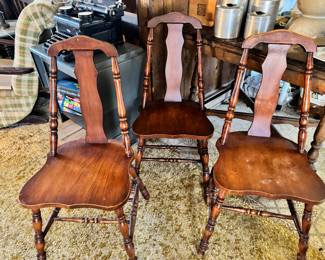 3 - Plank Seat Farm Chairs