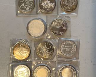 Collectible Christmas .999 Silver Coins, Various Years