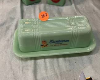 JADEITE SUNBEAM BUTTER DISH