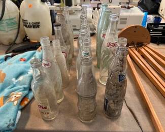 VINTAGE GLASS BOTTLE LOT