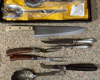 Sterling Handle Carving Set Other Serving Utensils