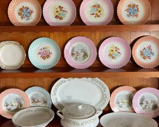 Japan Bell Flower China, Antique Hand Painted Plates