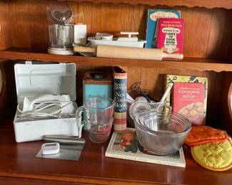 Baking Supplies And Vintage Kitchen Items 