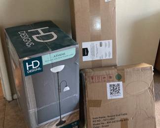 NewinBox Bed Frame, Side Table And Floor Lamp
