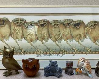 J. P. Morgan The Chorus Line Litho And Owl Collectibles