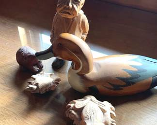 Carved Wood Duck Decoy Other Figurines 