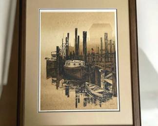 Roger Berghoff Reflections Pencil Signed Lithograph