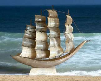 Carved Horn Sailboat