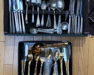 Silver And Gold Plated Flatware