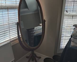 WOODEN SWIVEL FLOOR MIRROR $35