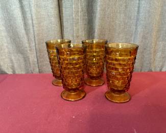 Amber Colored Glass Goblets