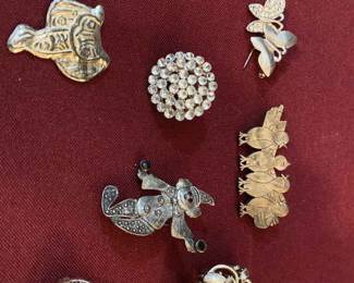 Silver Colored Brooches 