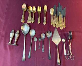 Gold Colored Stainless Steel And Silver plated Flatware