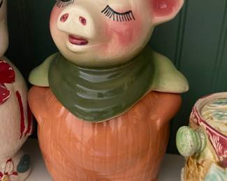Rare Vintage Shawnee Pottery Smiley Pig Bank Head Cookie Jar