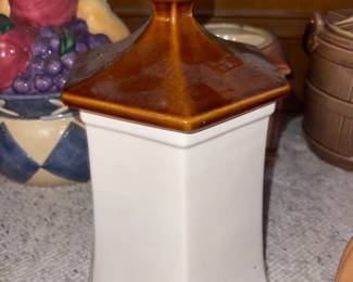 McCoy 208-L Hexagon Cookie Jar, Mid Century MCM