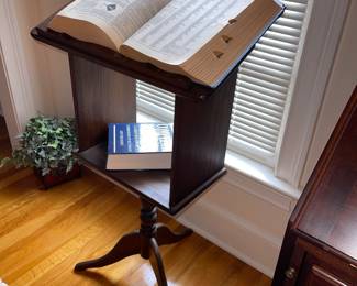 Antique walnut dictionary stand