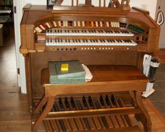 Vintage 1970's Schober Theater Organ with Bench, paperwork.