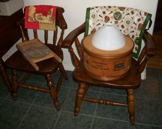 2 - Vintage Wood Chairs