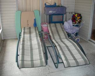 2 - Vintage Homecrest Sling Lounge Chairs.