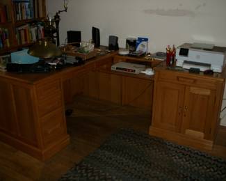Wood "L" Shaped Modern Computer desk.