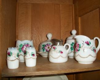 Painted Milk Glass items