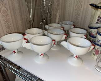 Chicken milk glass deserts 