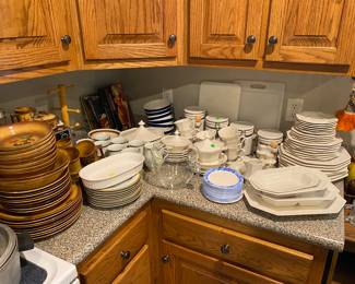 Lots of plates and cups 