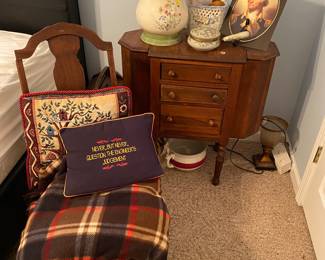 Beautiful sewing cabinet, rocking chair