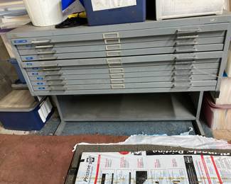 Free standing map/blueprint metal cabinet