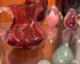 Blown glass pitcher