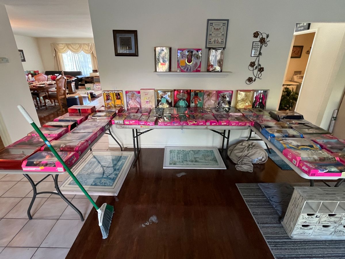 So many barbie's! All brand new in their original boxes