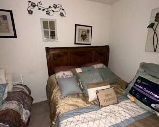 Full mattress bed frame and mattress 