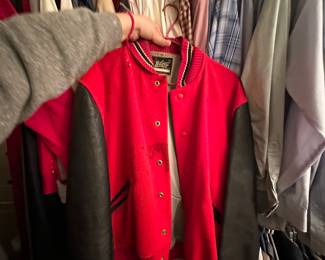 blank red and black letterman's jacket 