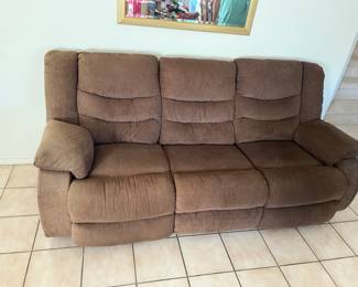 Brown cloth 3 seater couch 
