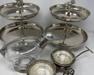 238 2TwoTierServersCandyDishWagonCarafe
