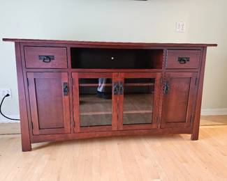 77 MissionStyleDarkWoodMediaCabinet   
