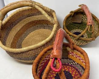 86 HandmadeBasketTrioFromGhana   