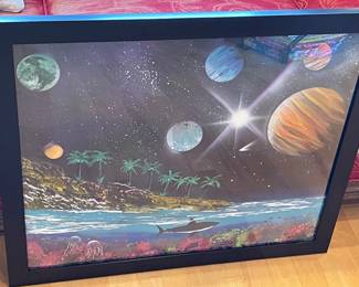 154 PlanetsandSeaLifeFramedStreetArtPainting 