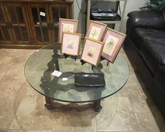 Round glass coffee table