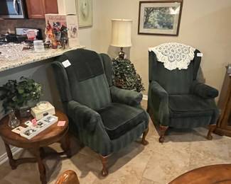 Pair of matching Barcalounger wing-back recliners