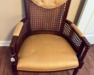 Elegant cane-back accent chair