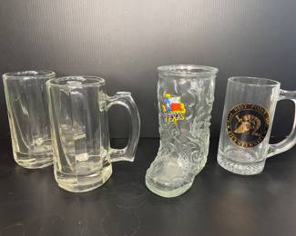Glass beer mugs 