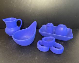 Custom made blue serving pieces Mexico 