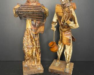 Vintage Mexican folk art paper mache sculptures 