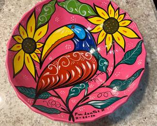 Toucan painted bowl 