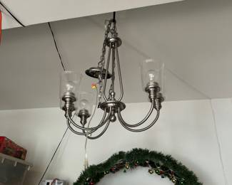 5 arm chandelier brushed nickel 